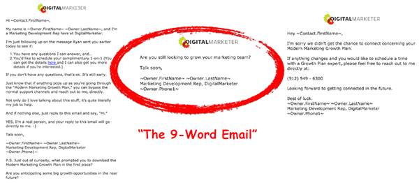 3 examples of sales emails that start a convesation